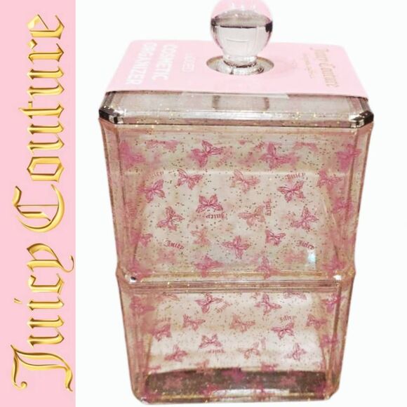 Juicy Couture Home Butterflies Juicy Logo Lidded Cosmetic Organizer 3-PC Set - Picture 1 of 12